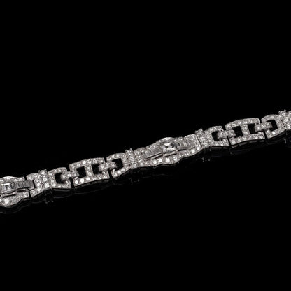 Antique 9.21 Carat Diamond Bracelet In Platinum