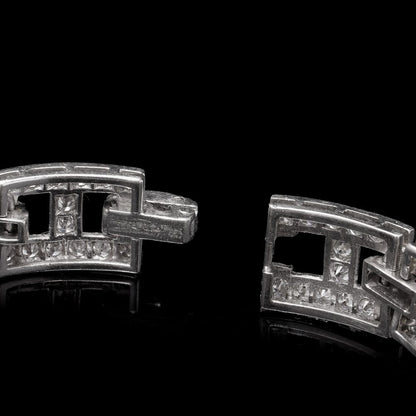 Antique 9.21 Carat Diamond Bracelet In Platinum