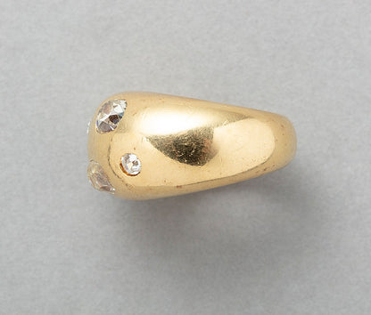 Vintage 18ct Gold Bombé Ring with Old Cut Diamonds