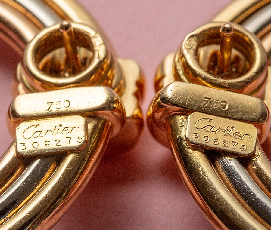 Vintage Cartier 18ct Gold Trinity Earrings