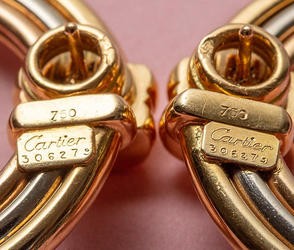 Vintage Cartier 18ct Gold Trinity Earrings