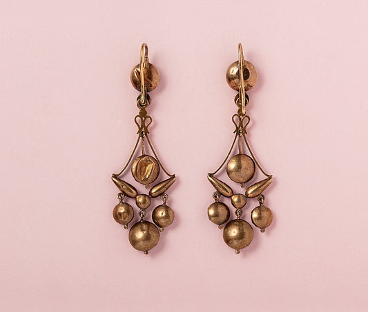 18ct Gold Girandole Earrings with Garnets