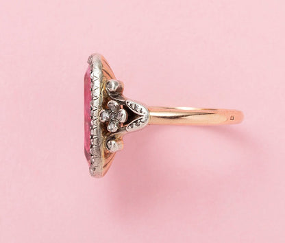 Antique Jules Cauvain 18ct Gold Topaz & Diamond Ring