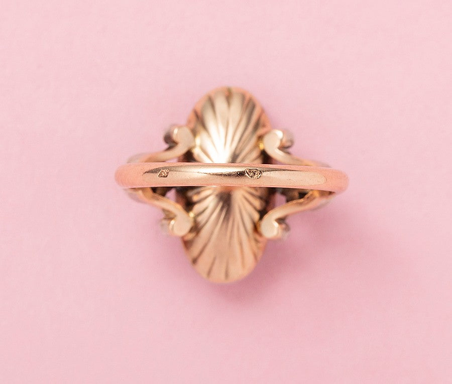 Antique Jules Cauvain 18ct Gold Topaz & Diamond Ring