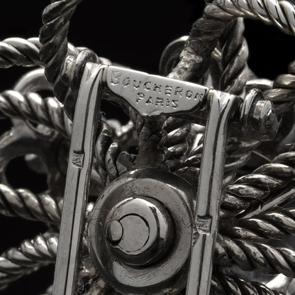 Vintage Boucheron Diamond Set 18ct White Gold Floral Brooch