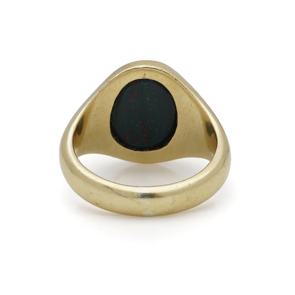 18 Carat Yellow Gold Hematite Coat of Arms Signet Ring