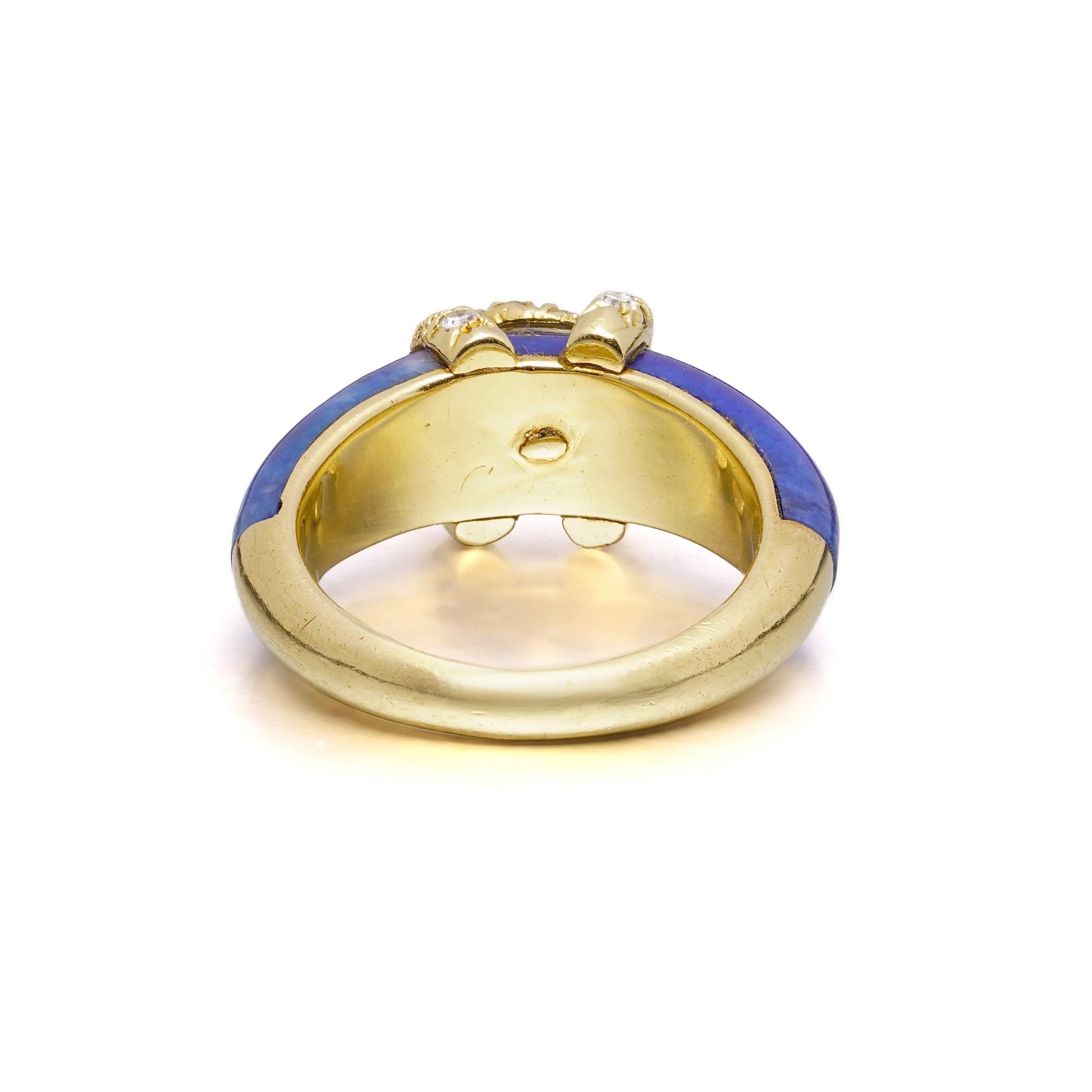 Vintage Cartier Lapis Lazuli Diamond 'Double C' Logo Ring