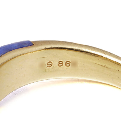 Vintage Cartier Lapis Lazuli Diamond 'Double C' Logo Ring