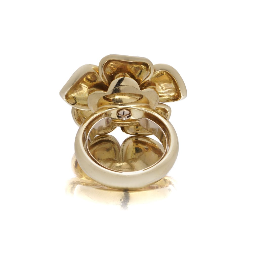 Catherine Prevost 18 Carat Yellow Gold And Diamond Flower Ring