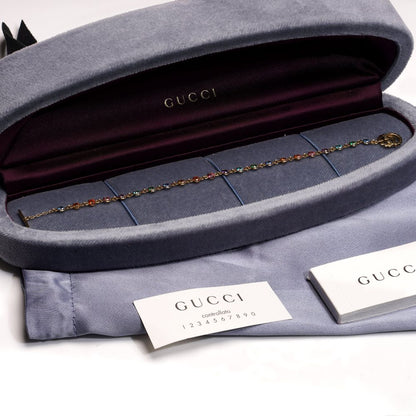 Gucci GG Running Multi-Gemstone Bracelet In 18 Carat Yellow Gold