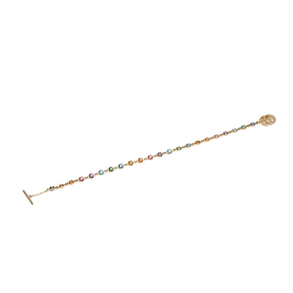 Gucci GG Running Multi-Gemstone Bracelet In 18 Carat Yellow Gold