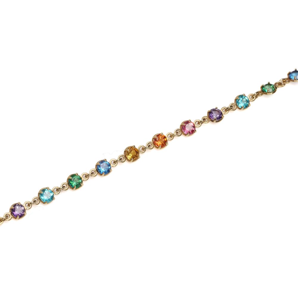 Gucci GG Running Multi-Gemstone Bracelet In 18 Carat Yellow Gold
