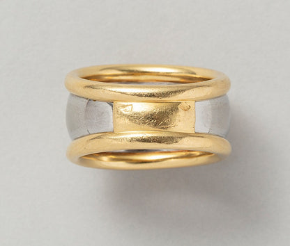 Pery & Fils 18ct Gold & Steel LOVE Ring