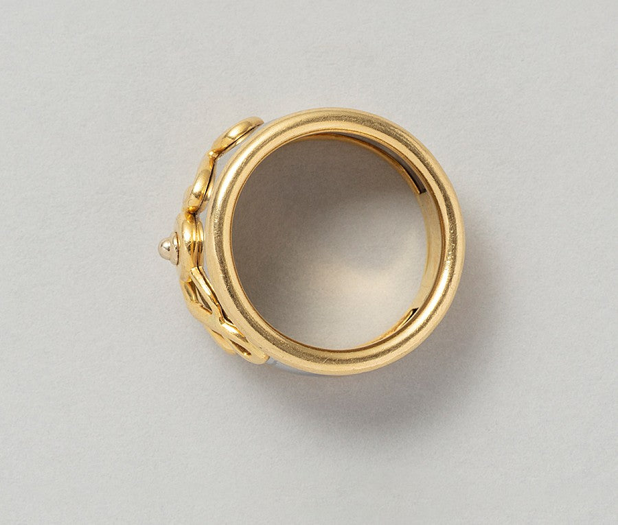 Pery & Fils 18ct Gold & Steel LOVE Ring