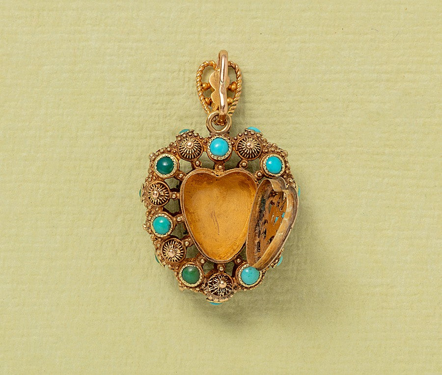 Georgian Heart Shaped Vinaigrette Gold Pendant
