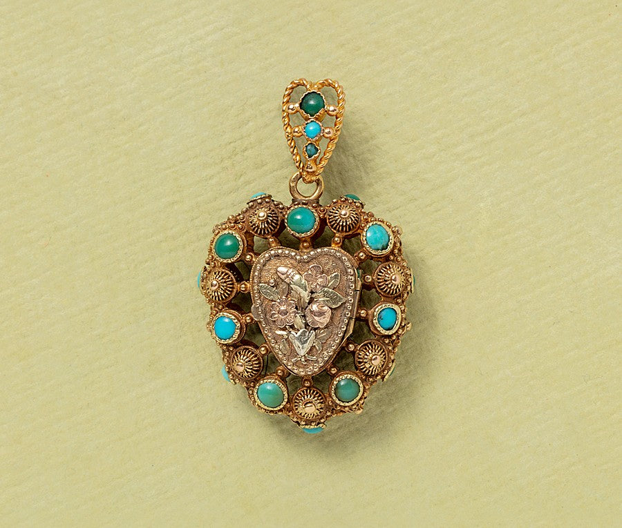 Georgian Heart Shaped Vinaigrette Gold Pendant