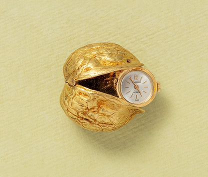 Vintage Georges Lenfant Gold Concealed Walnut Watch