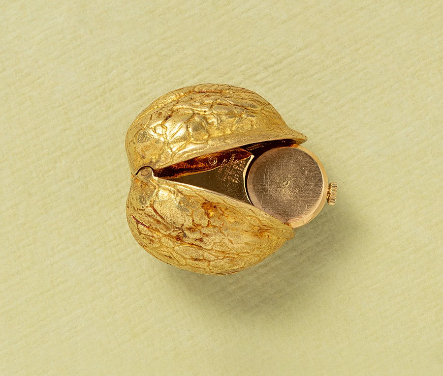 Vintage Georges Lenfant Gold Concealed Walnut Watch