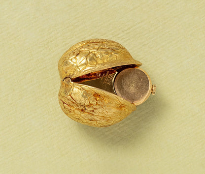 Vintage Georges Lenfant Gold Concealed Walnut Watch