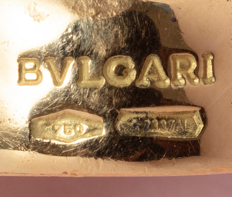 Vintage Bvlgari Gold Bangle Bracelet with Tourmaline and Diamonds