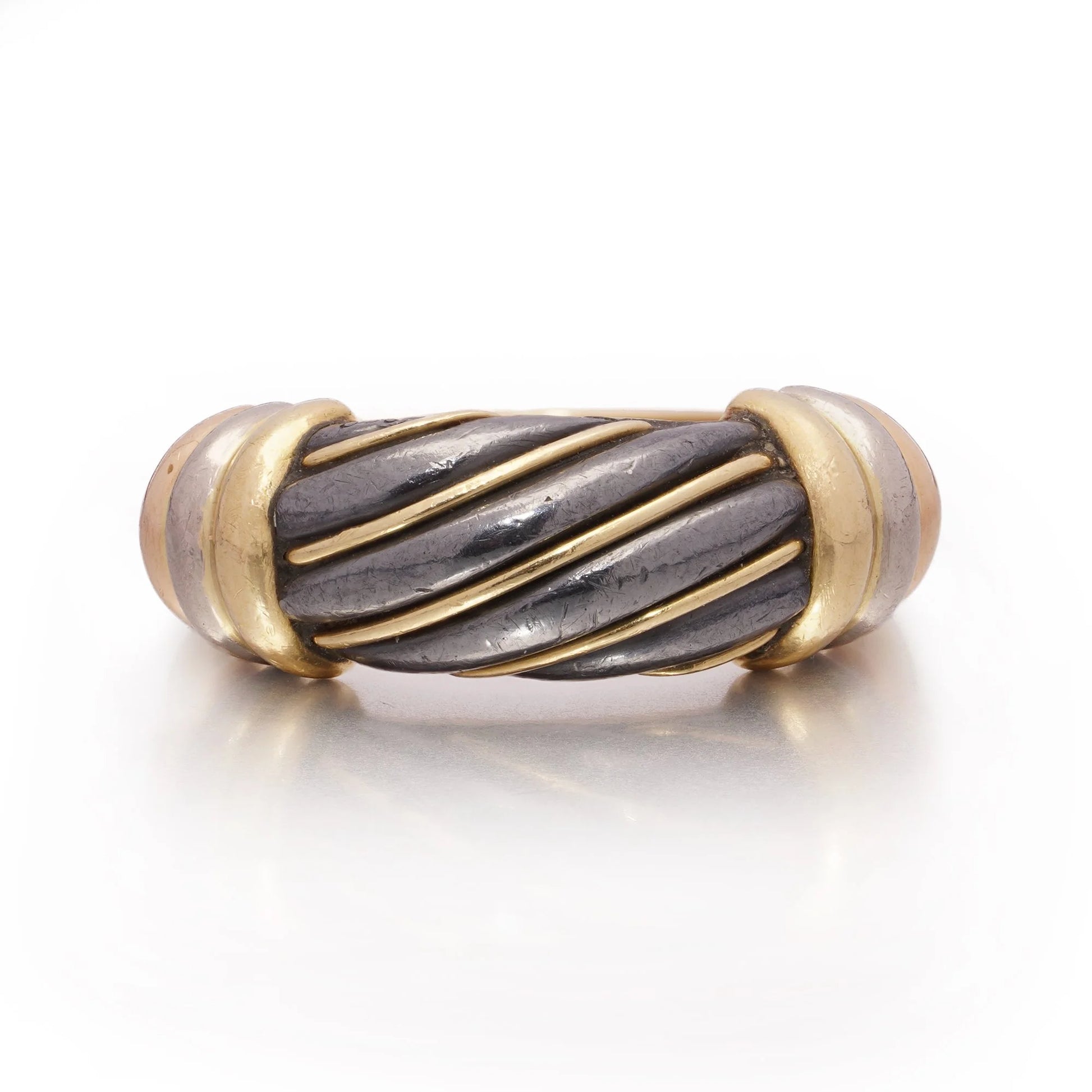 Vintage Cartier Tri Colour 18ct Gold Band Ring