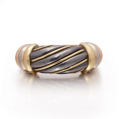 Vintage Cartier Tri Colour 18ct Gold Band Ring