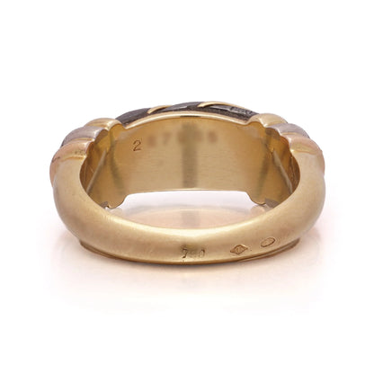 Vintage Cartier Tri Colour 18ct Gold Band Ring