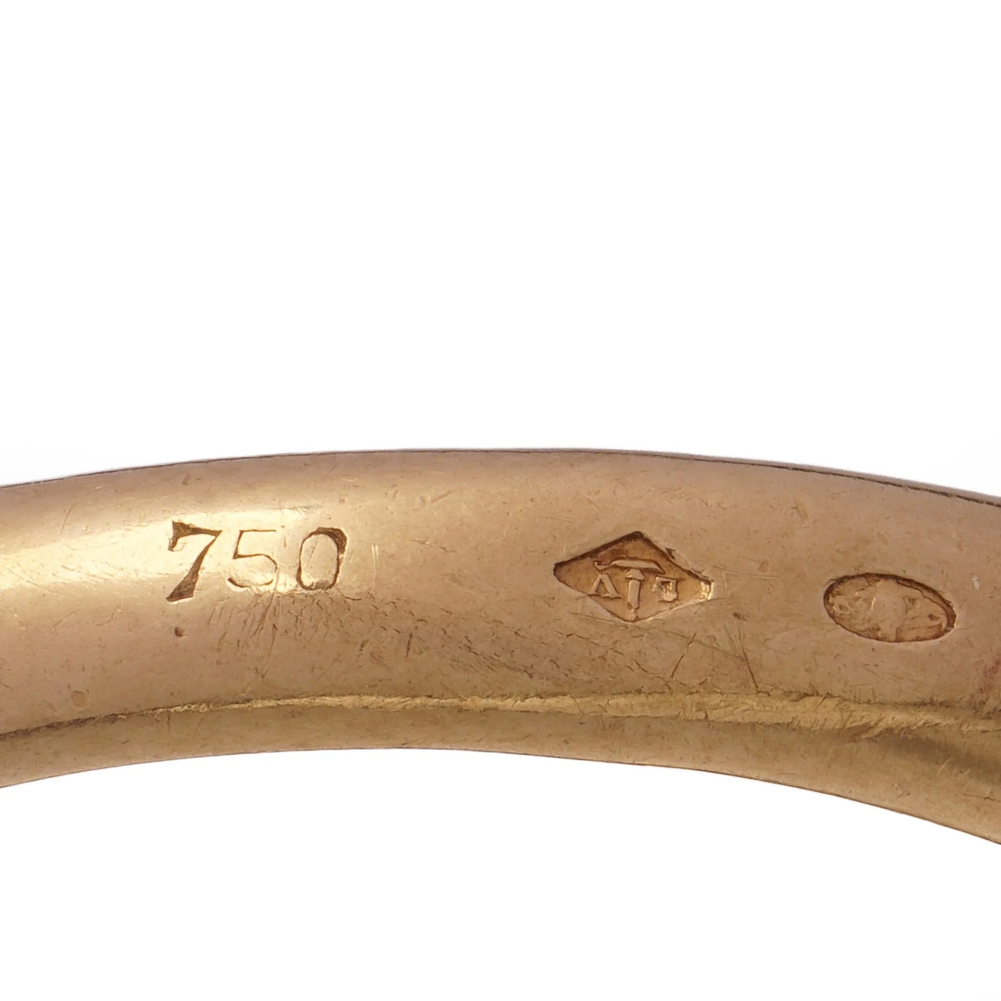 Vintage Cartier Tri Colour 18ct Gold Band Ring