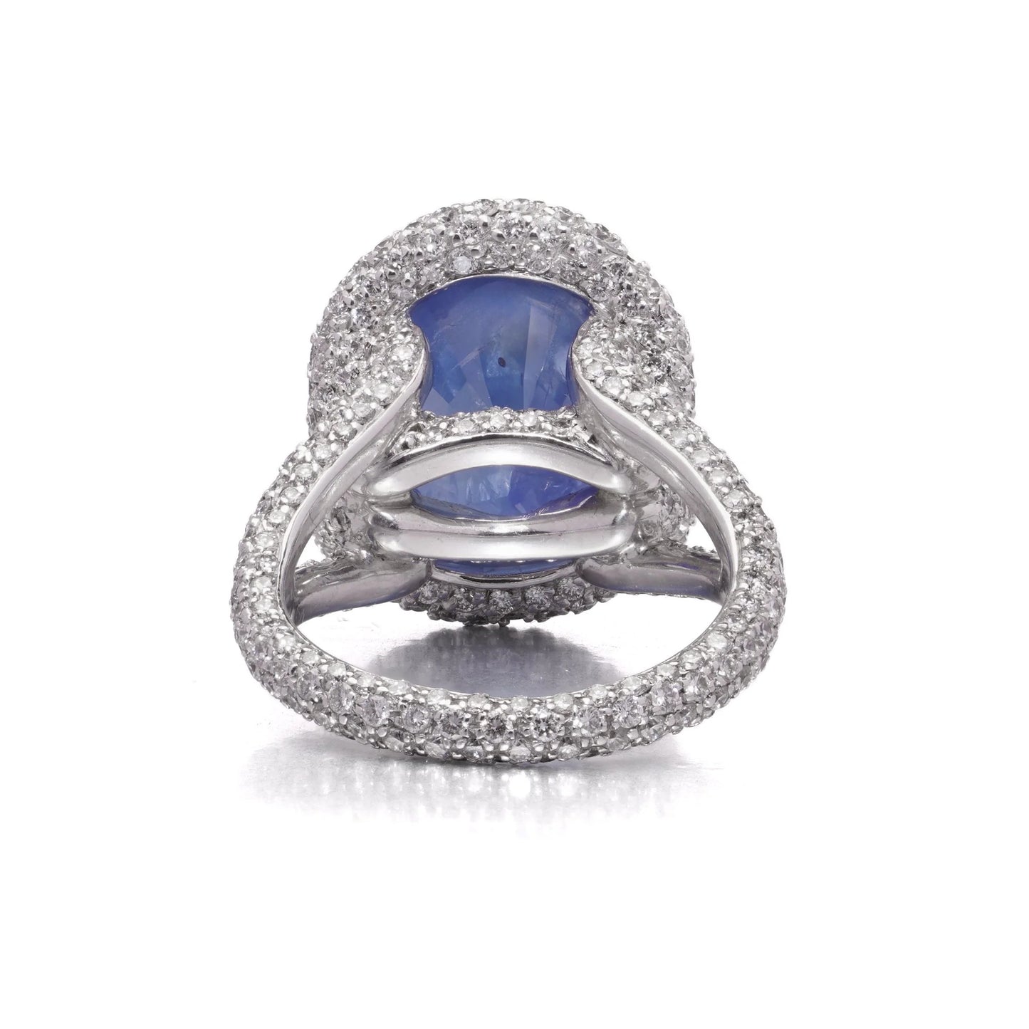 Mauboussin 8.56ct Natural No Heat Burma Sapphire and Diamond Cluster Ring
