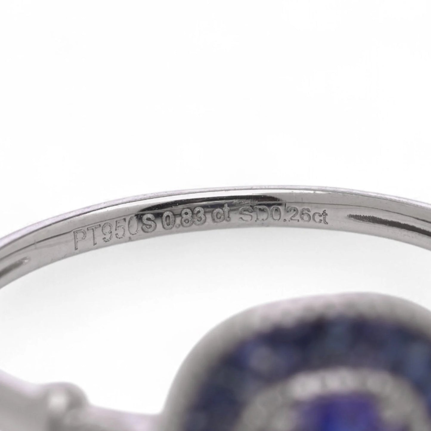 Sapphire Cluster Engagement Ring in Platinum with Diamonds