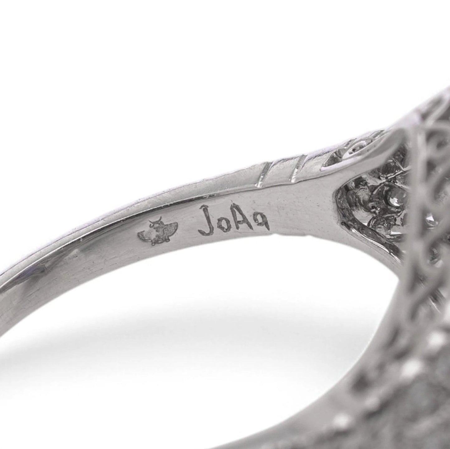 Art Deco Sapphire and Diamond Cluster Dress Ring in Platinum