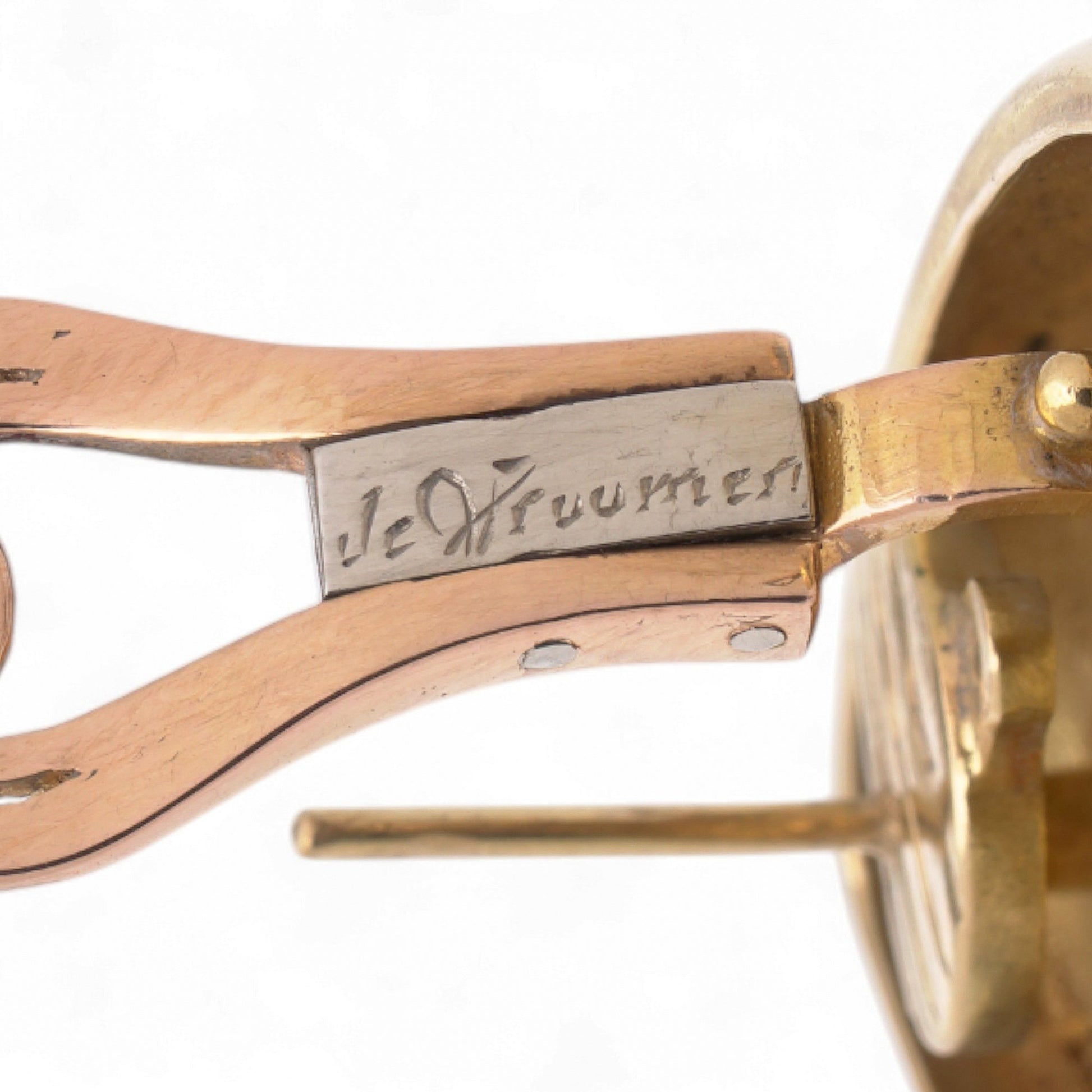 Vintage De Vroomen Enamel and 18ct Gold Clip On Earrings