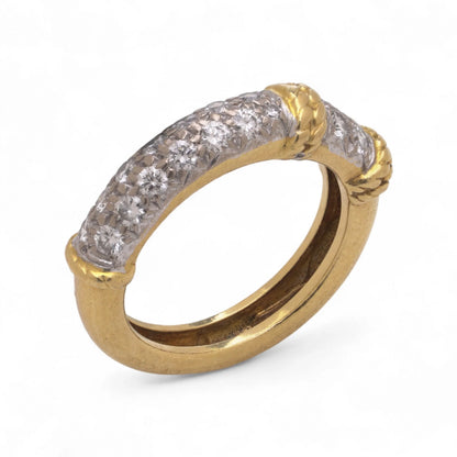 Vintage Kutchinsky Diamond Set 18ct Yellow Gold Band Ring