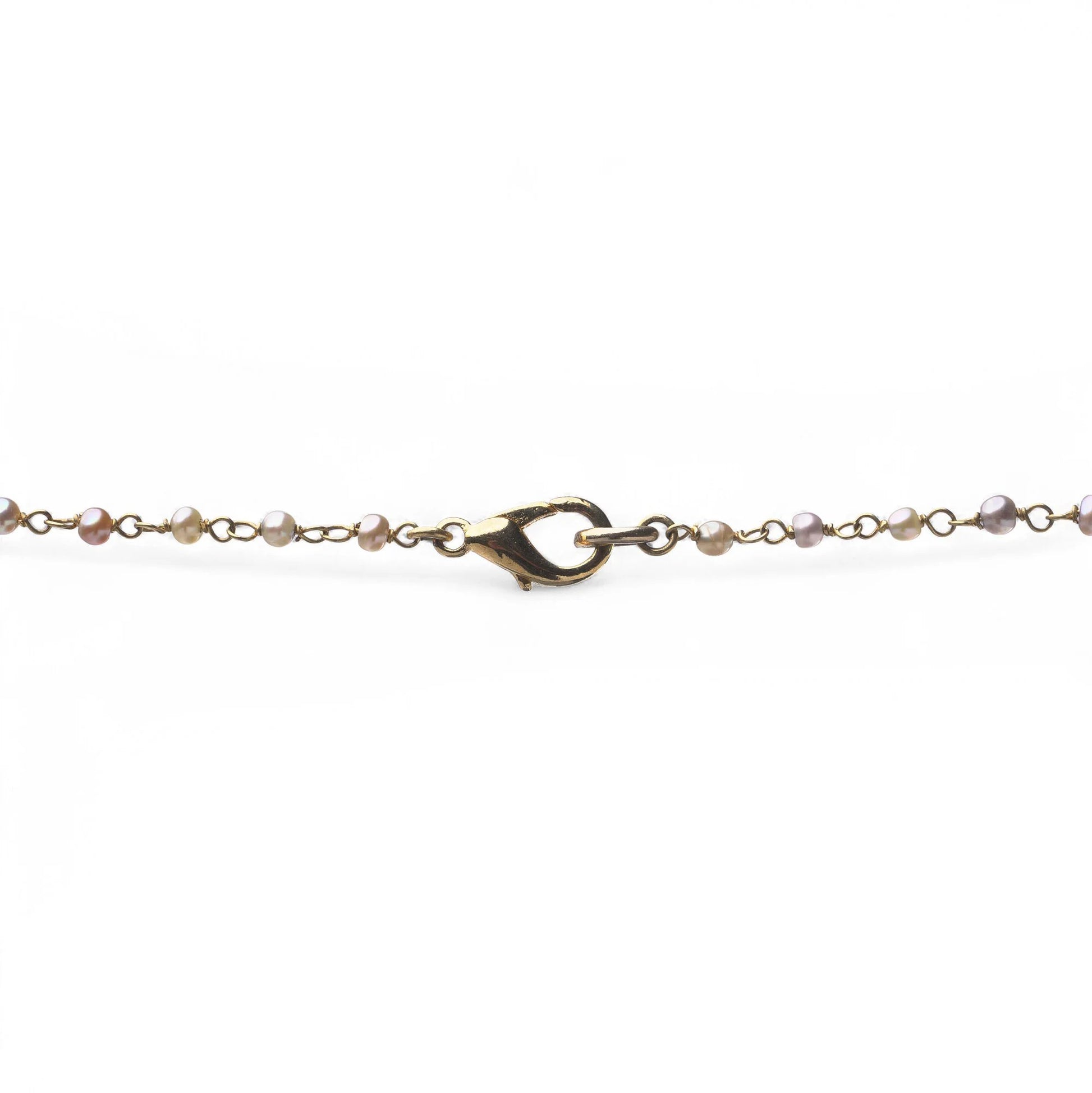 Emerald Ruby Pearl and Diamond Tassel Bead Pendant Drop Necklace