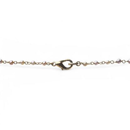 Emerald Ruby Pearl and Diamond Tassel Bead Pendant Drop Necklace