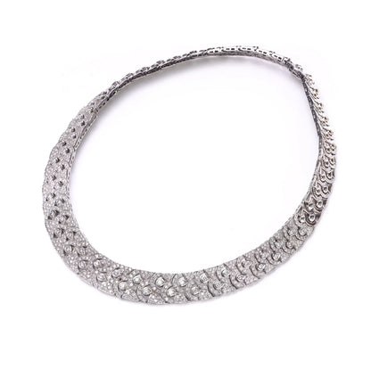 Fine 8.50ct Diamond Collar Necklace in 18ct White Gold