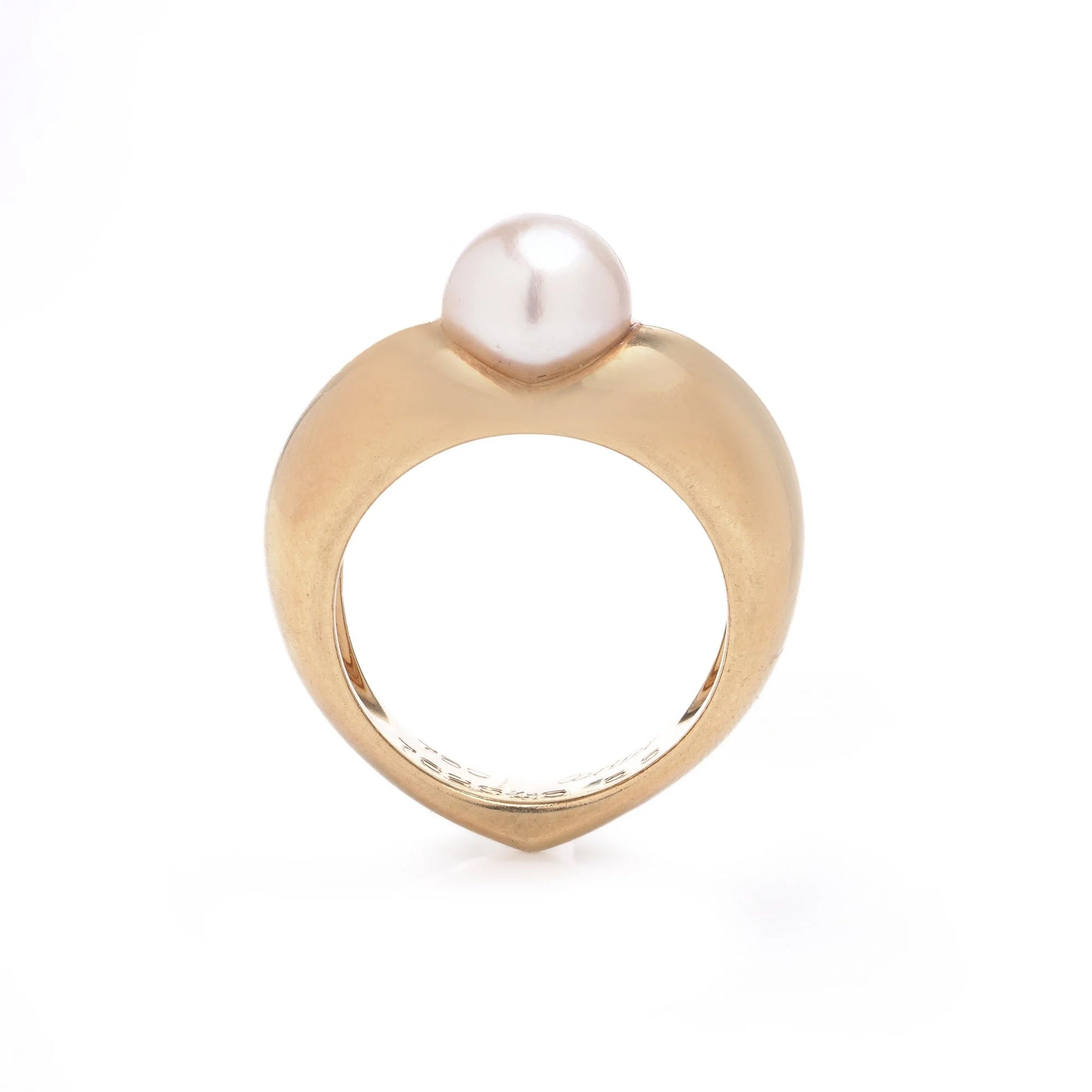 Vintage Cartier 18ct Gold Heart-Shaped Pearl Ring
