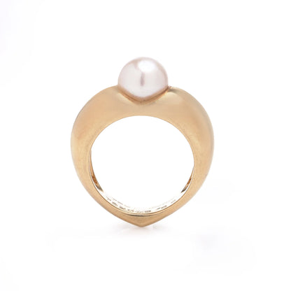 Vintage Cartier 18ct Gold Heart-Shaped Pearl Ring