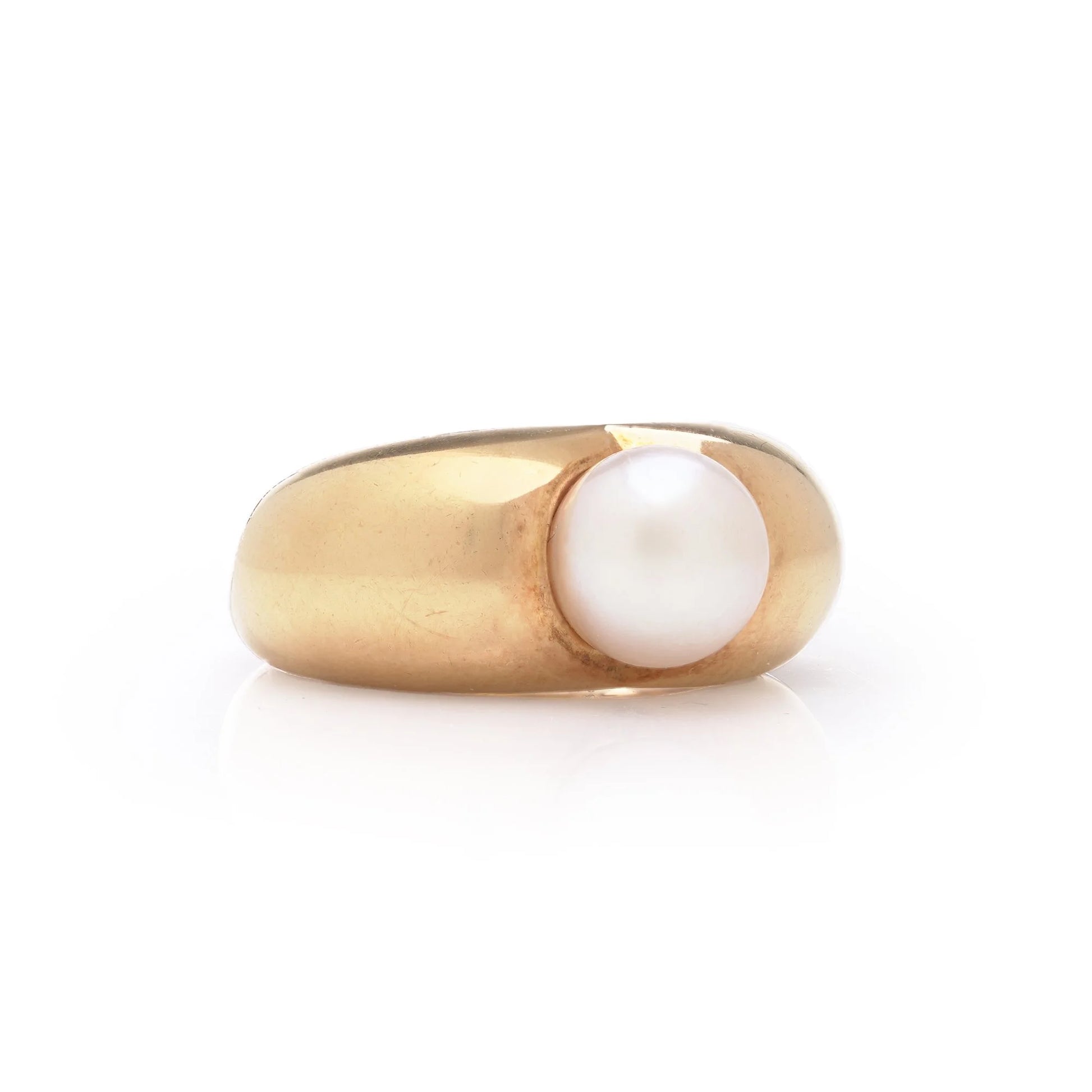 Vintage Cartier 18ct Gold Heart-Shaped Pearl Ring