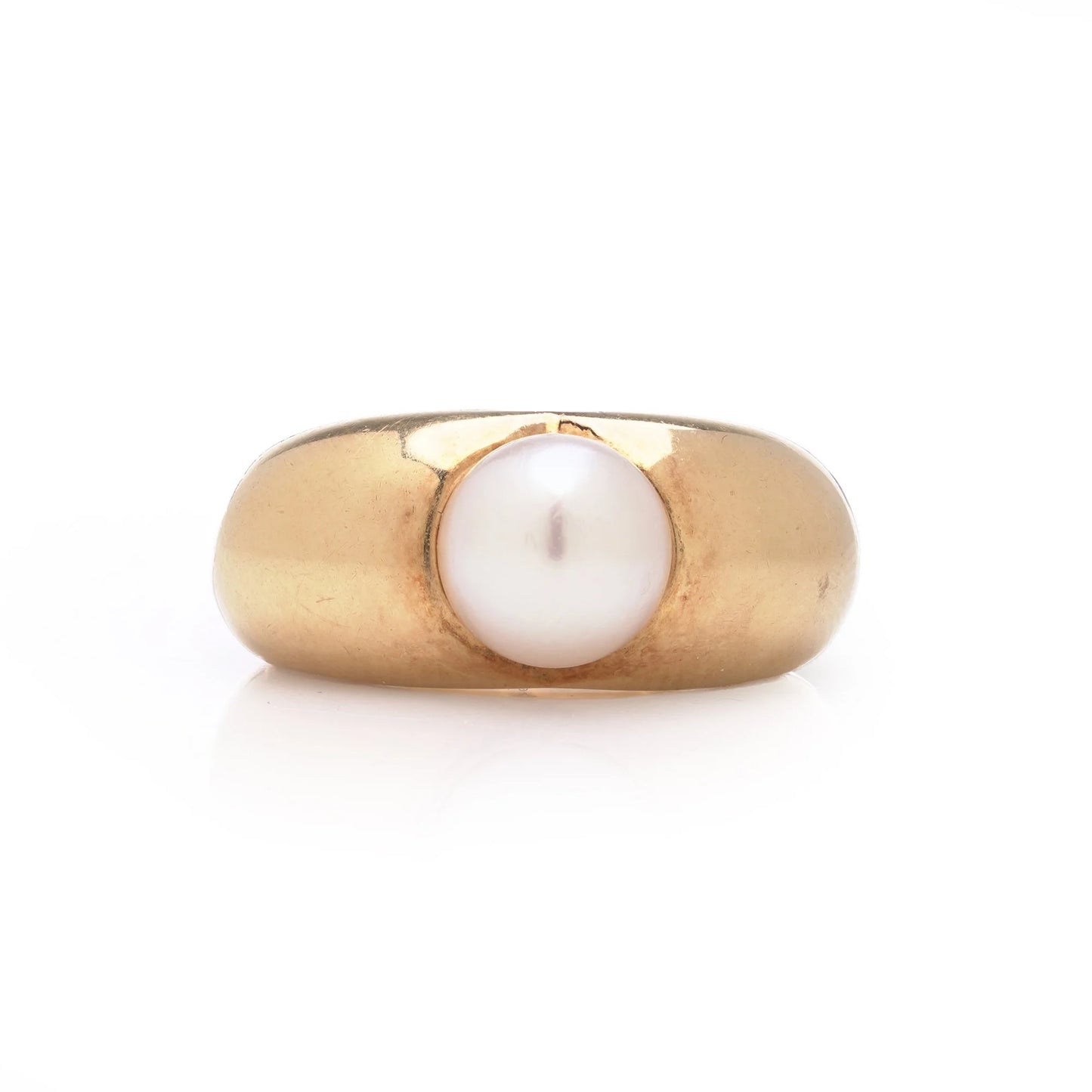 Vintage Cartier 18ct Gold Heart-Shaped Pearl Ring