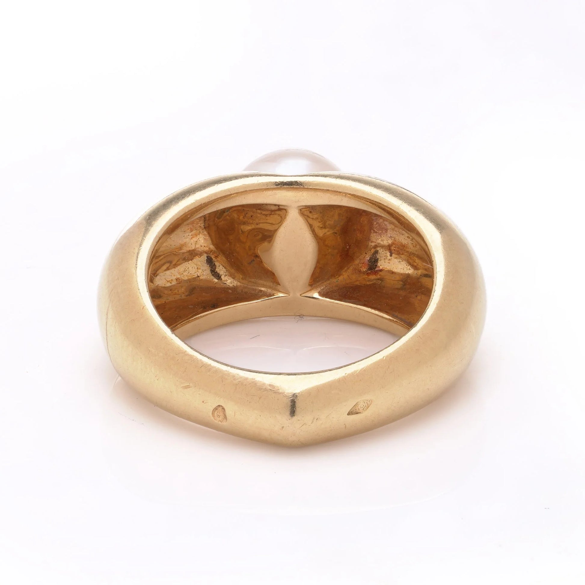 Vintage Cartier 18ct Gold Heart-Shaped Pearl Ring