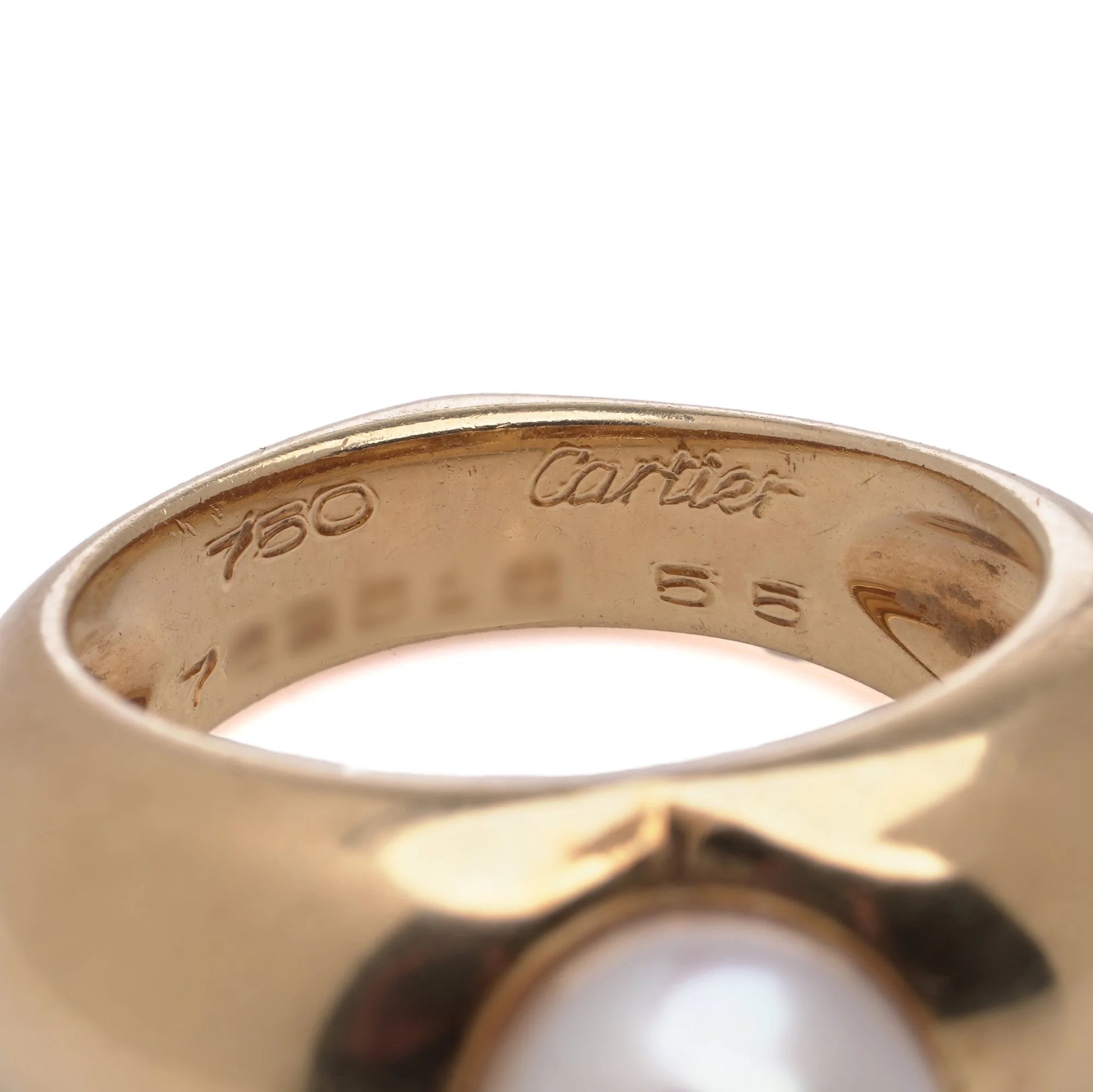 Vintage Cartier 18ct Gold Heart-Shaped Pearl Ring