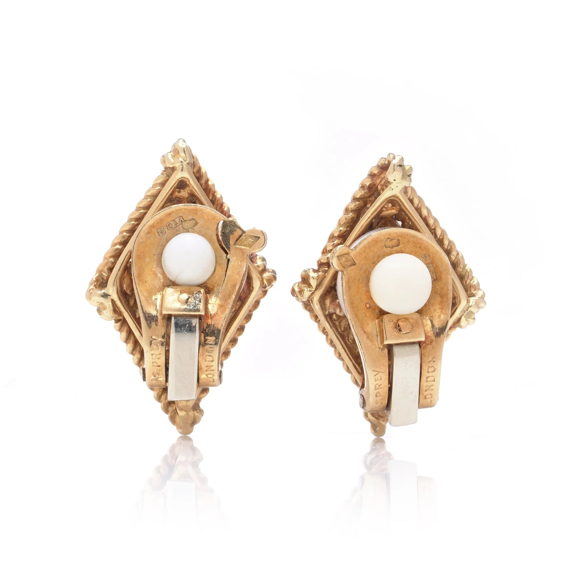 Asprey 18ct Gold Sapphire and Diamond Clip On Earrings