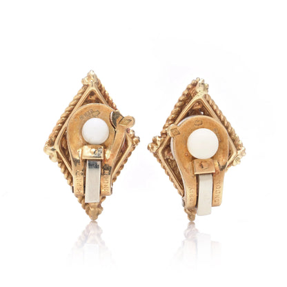 Asprey 18ct Gold Sapphire and Diamond Clip On Earrings