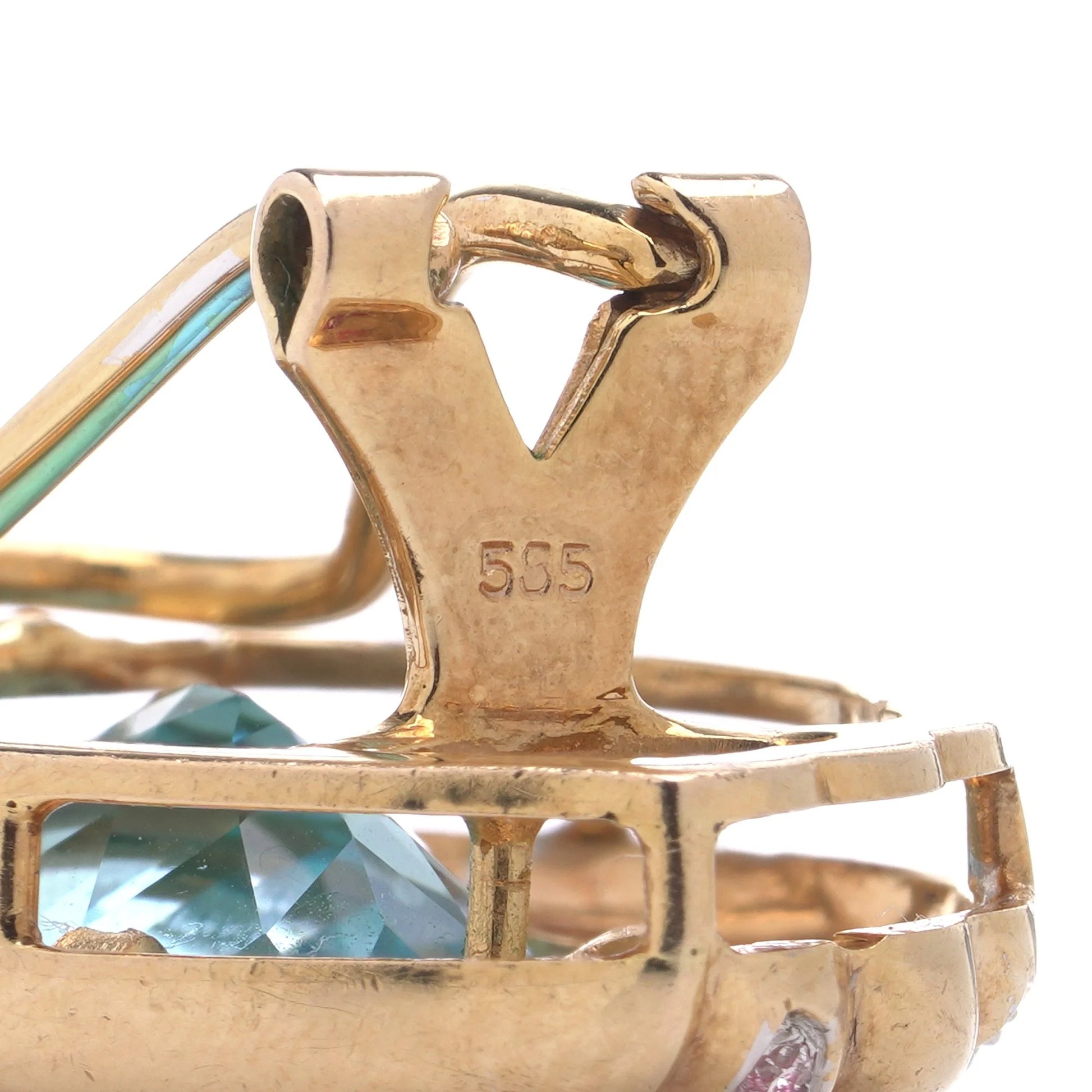 Vintage 20cts Blue Topaz and Diamond Clip On Earrings