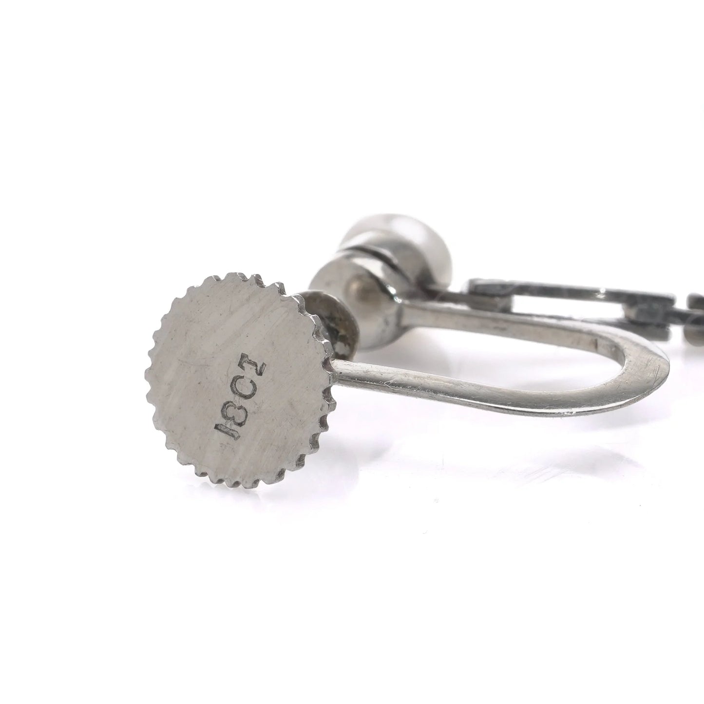 18kt Gold Drop Earrings with Carved Jade and Pearls, Circa 1930–1950s