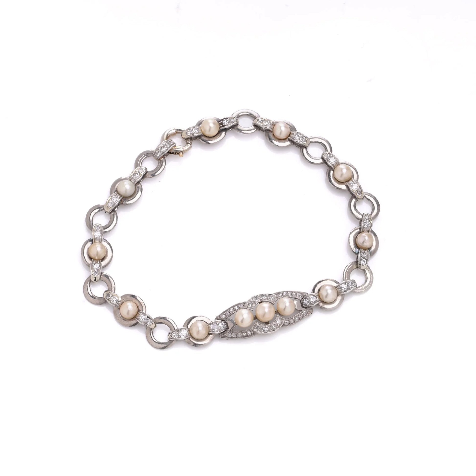 Vintage Pearl and Diamond Bracelet