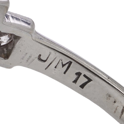 Art Deco Platinum And 18 Carat Gold Ring With Colombian Emerald And Old Cut Diamonds