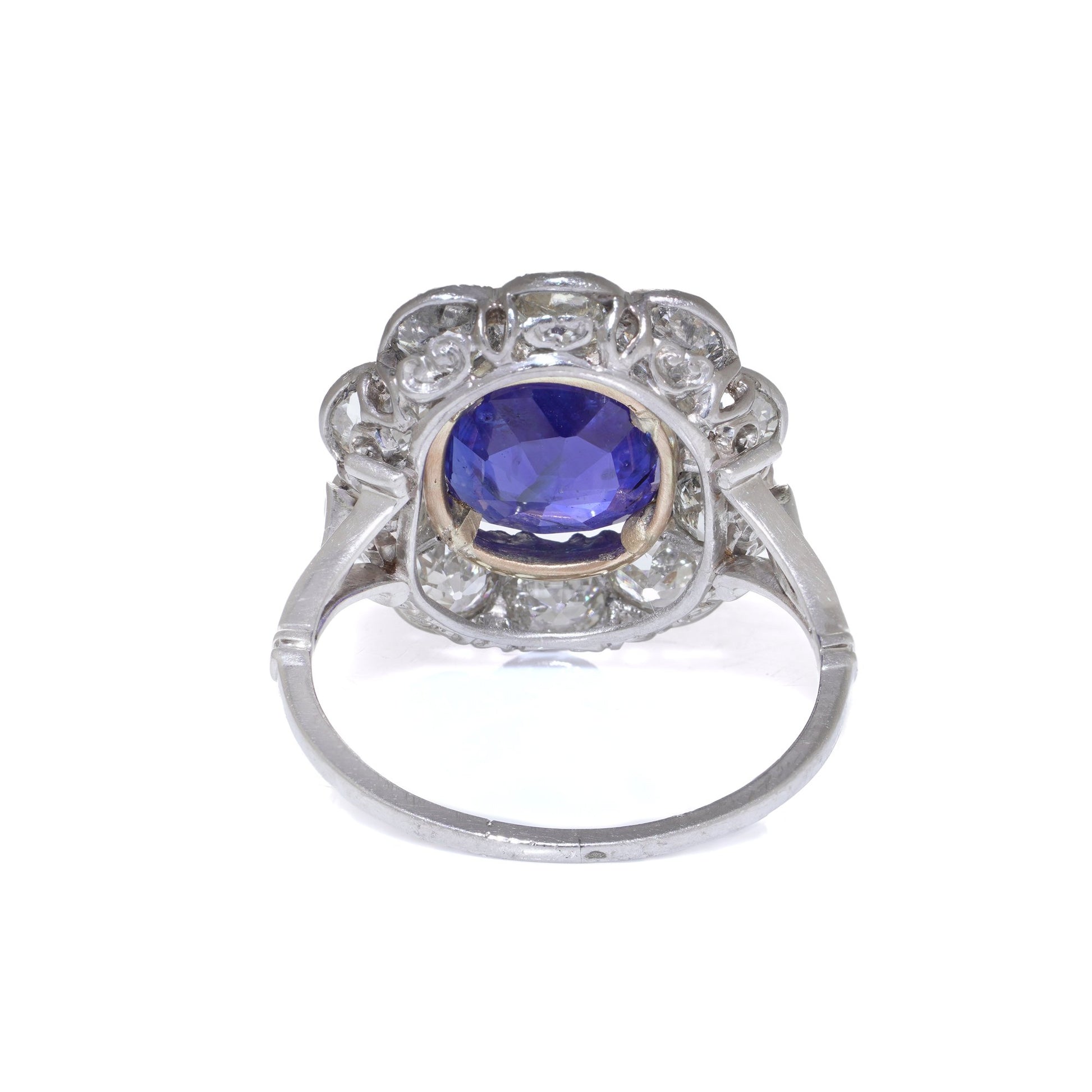 Art Deco 18kt White Gold Blue Sapphire and Diamond Ring, Circa 1920s