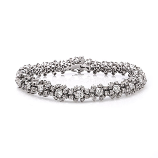 Vintage Diamond Tennis Bracelet in 18ct White Gold, Circa 1970s